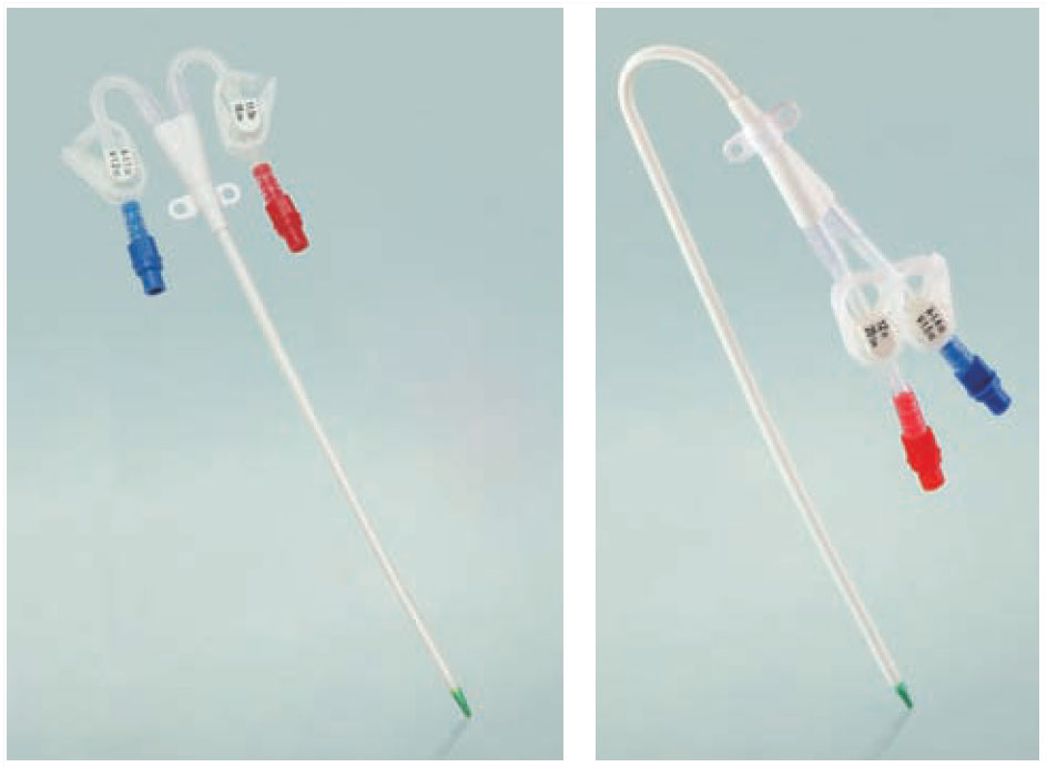 Precurved hemodialysis catheter